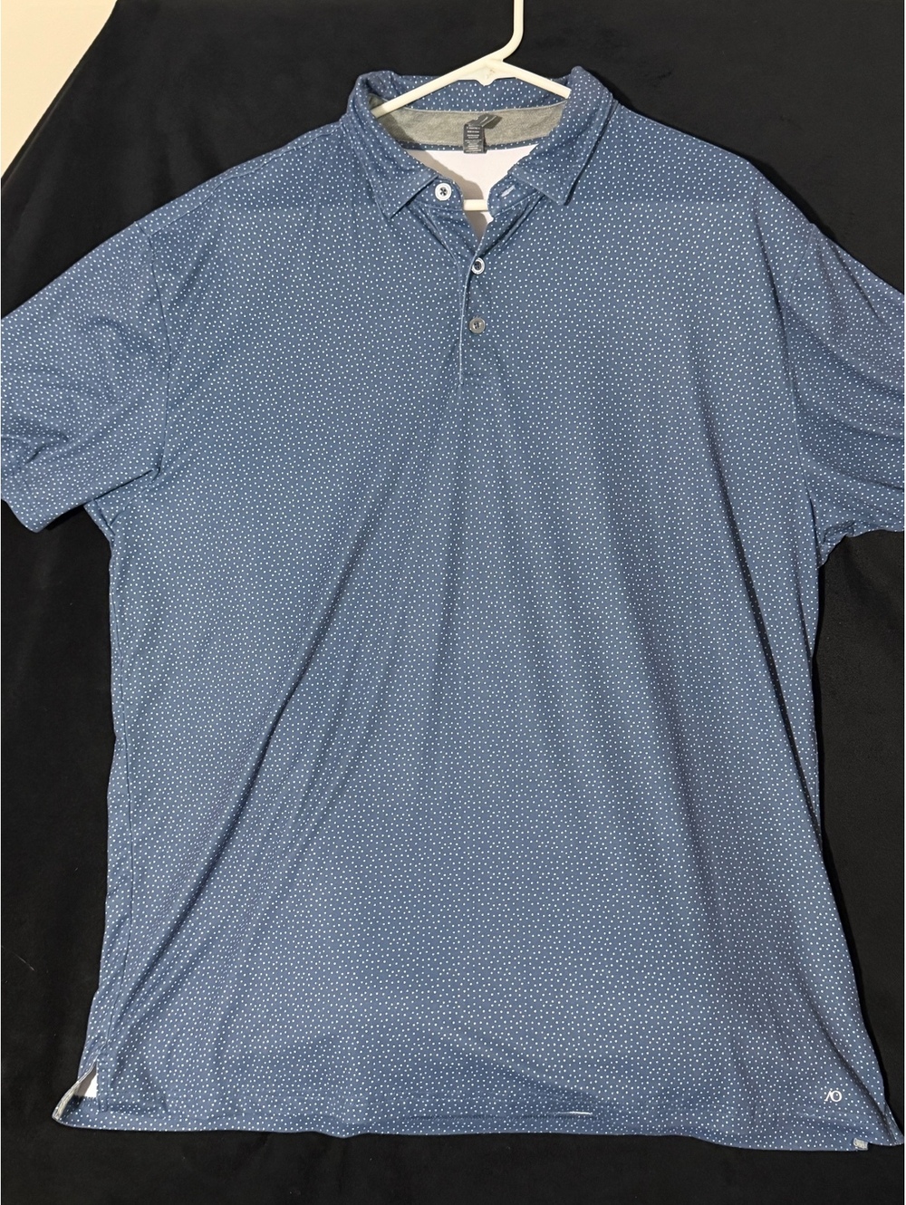 Izod Men's X-Large Blue Polka Dot Polo Shirt